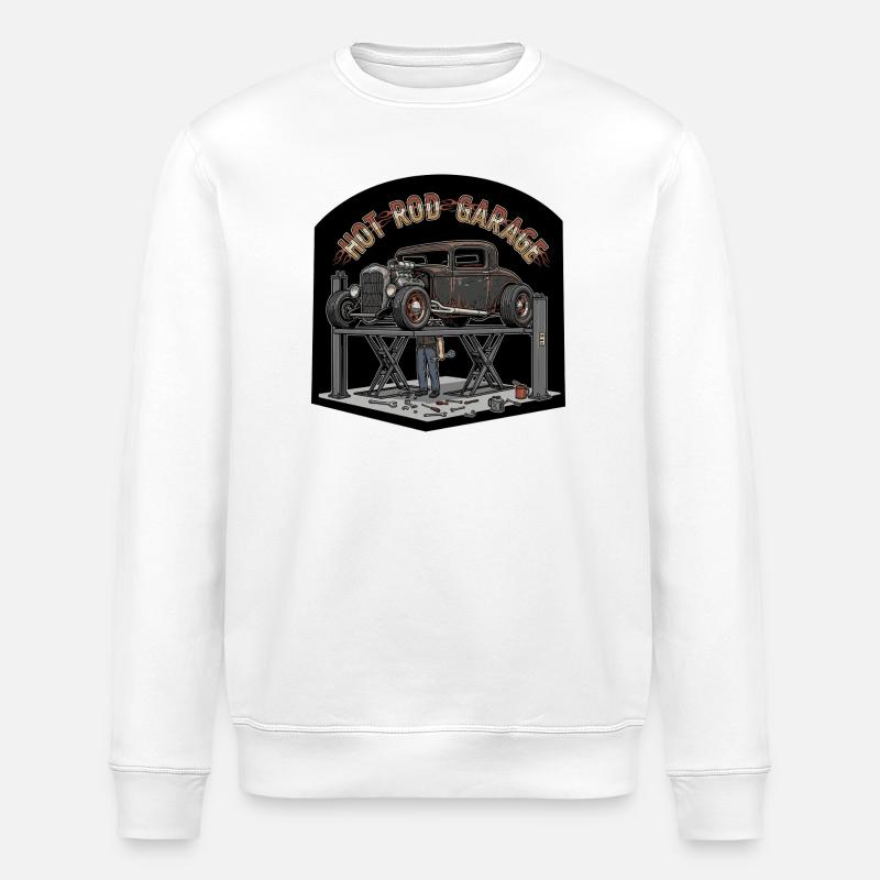 Design de garage Hot Rod rétro - Sweat bio ROLLER Stanley/Stella Unisexe - blanc