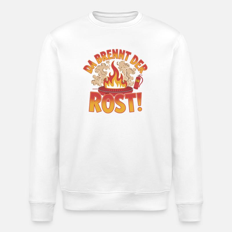 Da Brennt Der Rost Grillspaß Feuerdesign - Stanley/Stella Unisex Bio-Sweatshirt ROLLER - Weiß