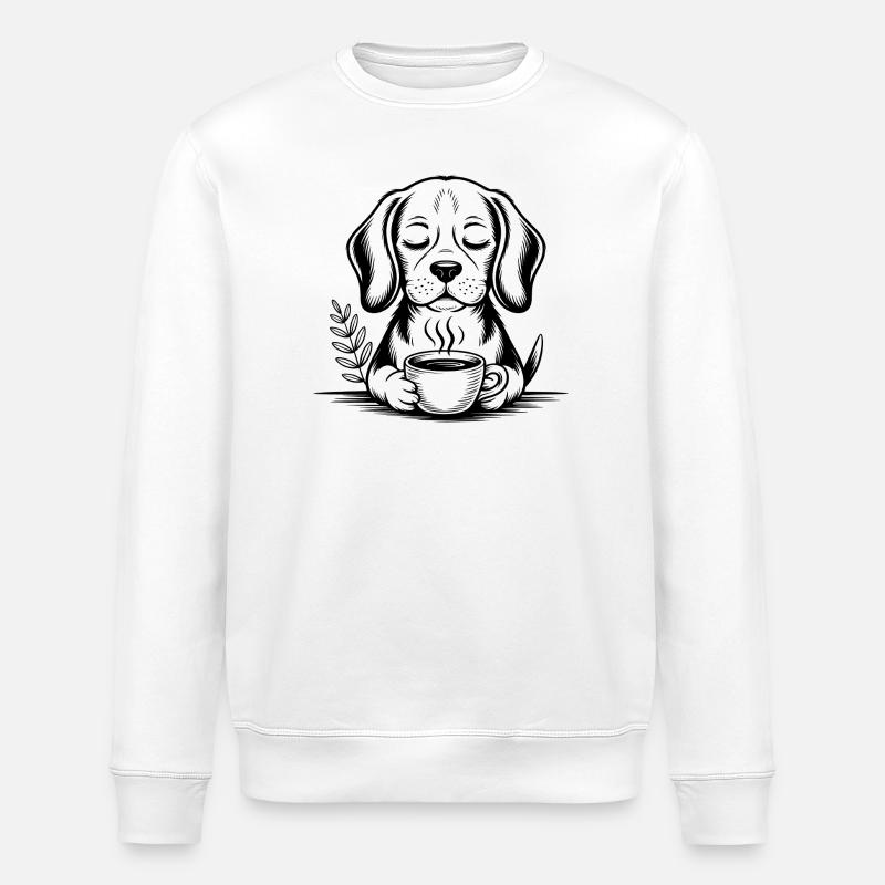 Coffee Dog – Cooles Kaffee-Logo - Stanley/Stella Unisex Bio-Sweatshirt ROLLER - Weiß