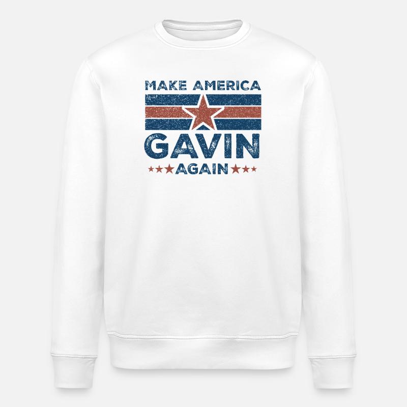 Gavin Make America - Stanley/Stella Unisex Bio-Sweatshirt ROLLER - Weiß