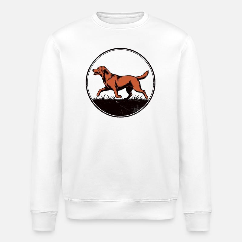 Fox Red Lab Silhouette – Circular Badge - Stanley/Stella ROLLER Unisex Organic Sweatshirt - white