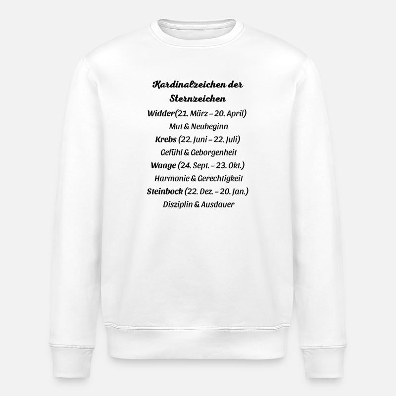 Kardinalzeichen_der_Sternzeichen - Stanley/Stella Unisex Bio-Sweatshirt ROLLER - Weiß