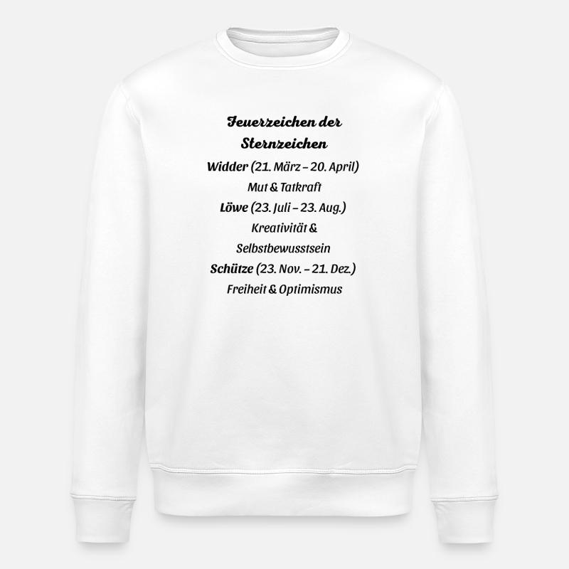 Feuerzeichen der Sternzeichen - Stanley/Stella Unisex Bio-Sweatshirt ROLLER - Weiß