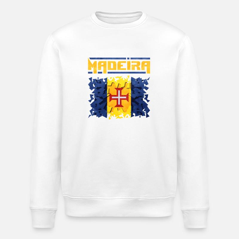 Madeira Flag Abstrakt Design - Stanley/Stella Unisex Bio-Sweatshirt ROLLER - Weiß