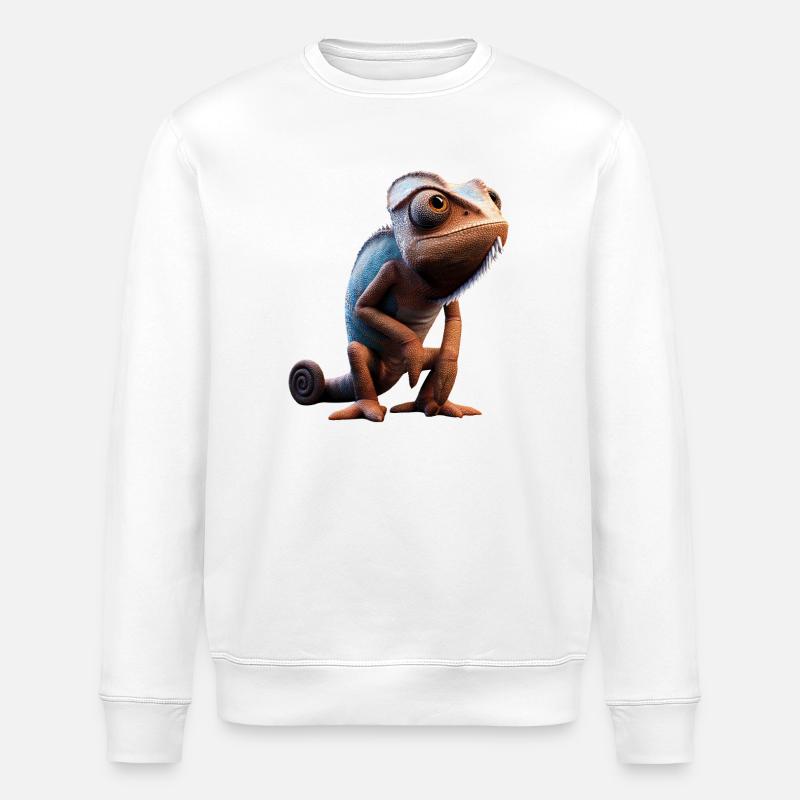 Chamäleon Echse Reptil Chameleon Leguan Eidechse - Stanley/Stella Unisex Bio-Sweatshirt ROLLER - Weiß