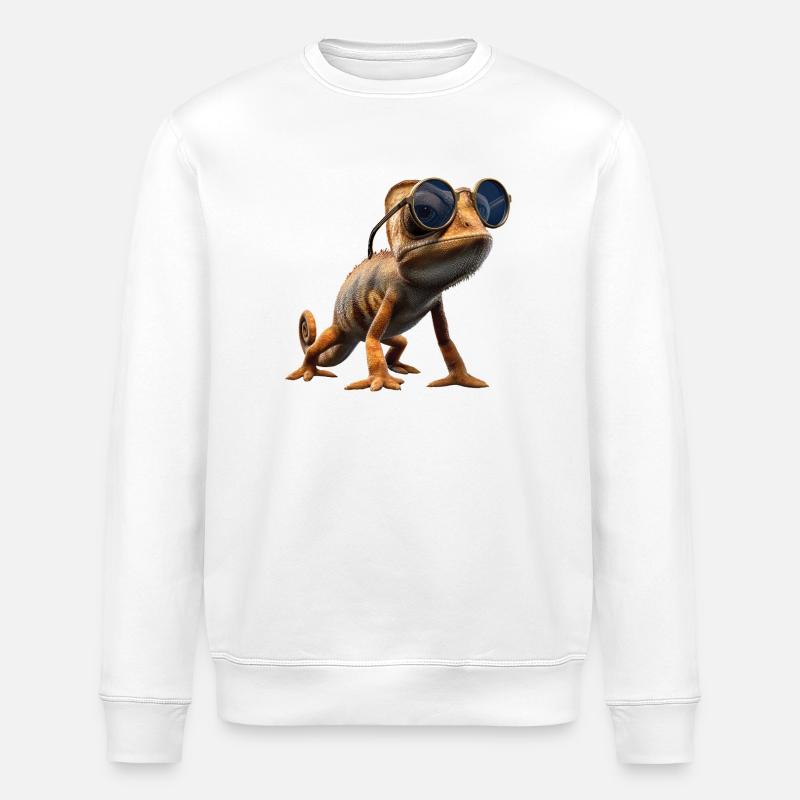 Chameleon Lizard Reptile Chameleon Iguana Lizard - Stanley/Stella ROLLER Unisex Organic Sweatshirt - white
