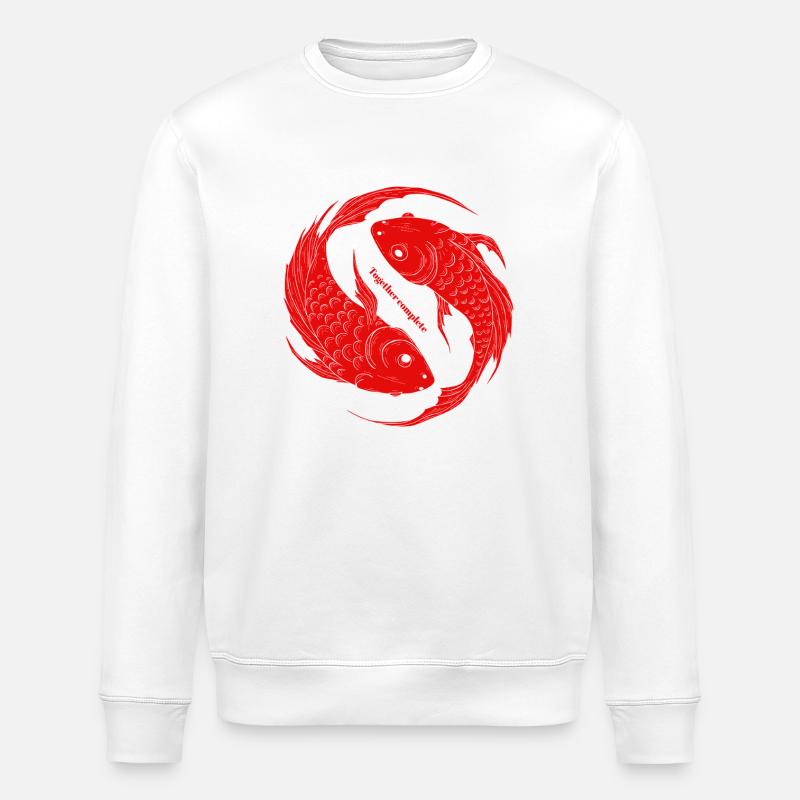 Ensemble Complet - Yin Yang Fish Koi - Sweat bio ROLLER Stanley/Stella Unisexe - blanc