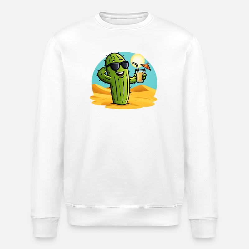 Cactus d’été - Sweat bio ROLLER Stanley/Stella Unisexe - blanc