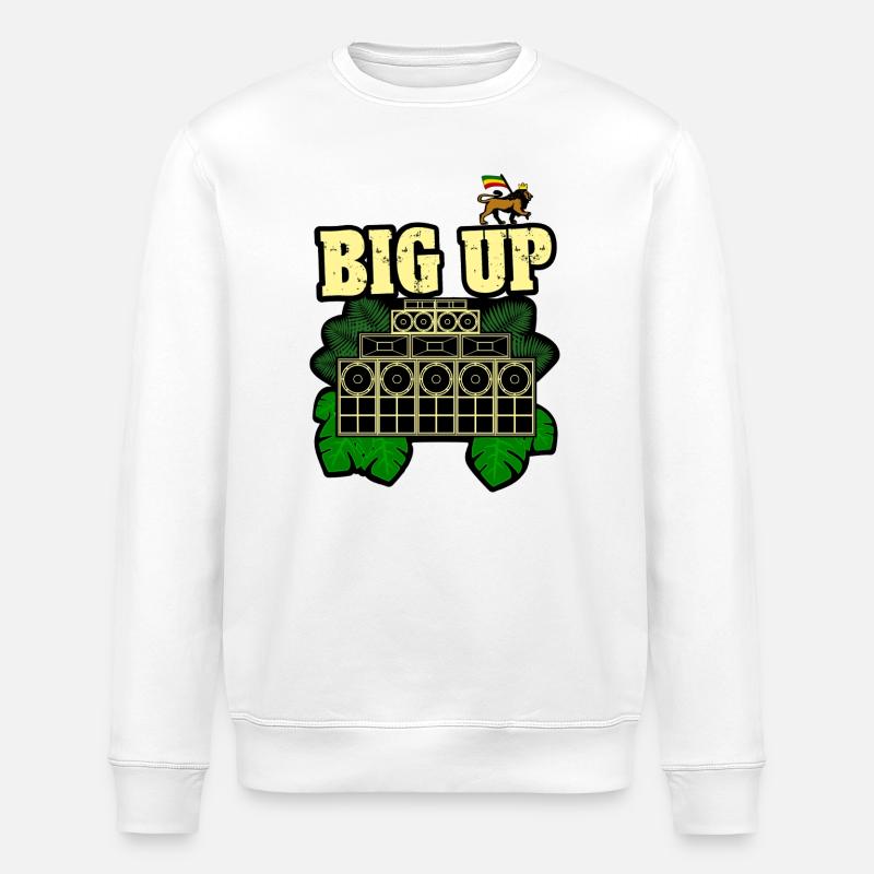 Reggae Big Up Soundsystem - Stanley/Stella Unisex Bio-Sweatshirt ROLLER - Weiß