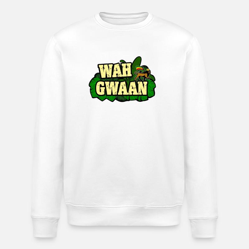 Reggae Jungle Wah Gwaan - Stanley/Stella Unisex Bio-Sweatshirt ROLLER - Weiß