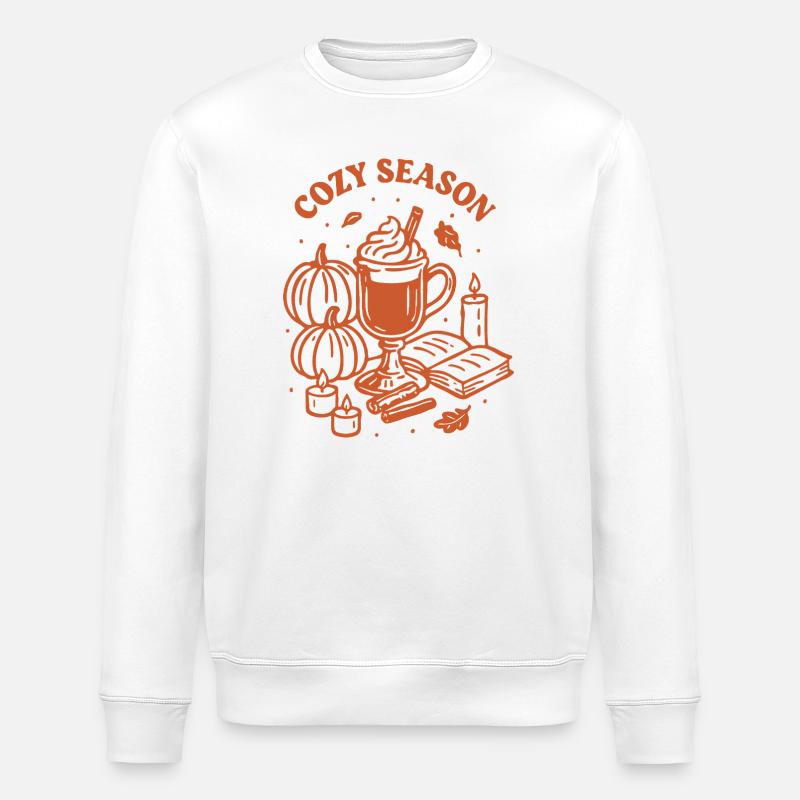 Saison douillette Orange - Sweat bio ROLLER Stanley/Stella Unisexe - blanc