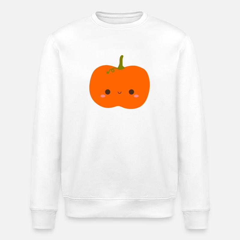 Illustration de citrouille souriante mignonne - Sweat bio ROLLER Stanley/Stella Unisexe - blanc