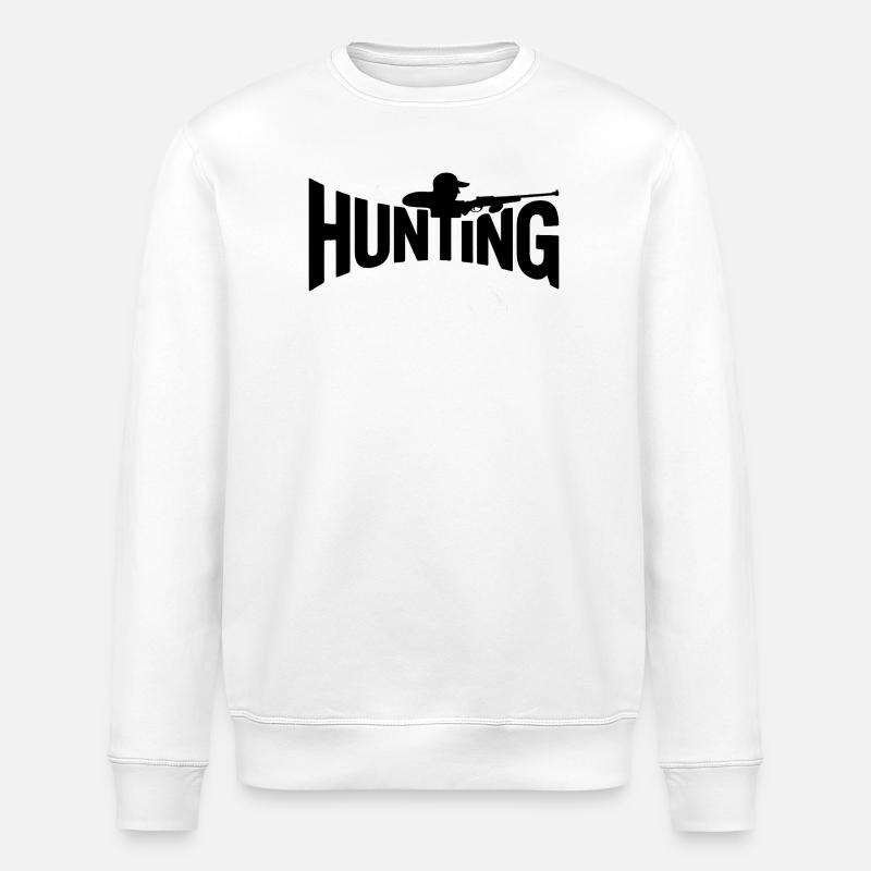 Chasse - Logo Cool Hunter - Sweat bio ROLLER Stanley/Stella Unisexe - blanc