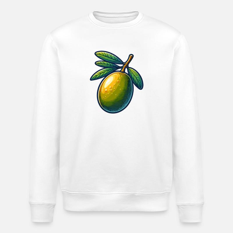 Erfrischende Olivenillustration - Stanley/Stella Unisex Bio-Sweatshirt ROLLER - Weiß
