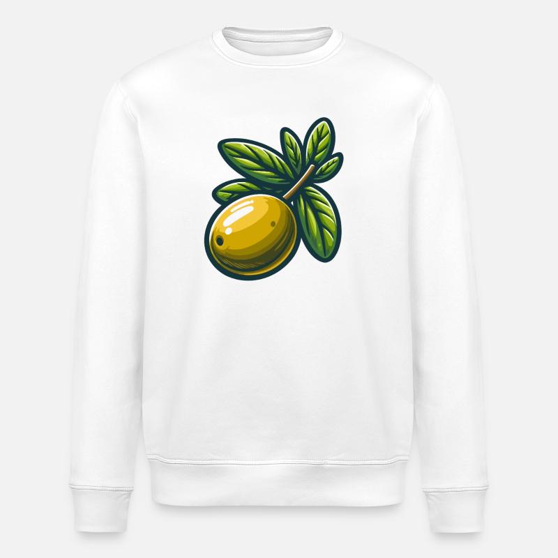 Illustration de Olives Vertes - Sweat bio ROLLER Stanley/Stella Unisexe - blanc