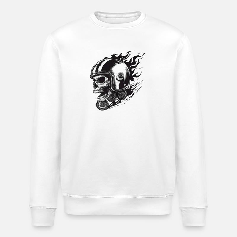 Ride or Die – Skull Rider - Stanley/Stella Unisex Bio-Sweatshirt ROLLER - Weiß