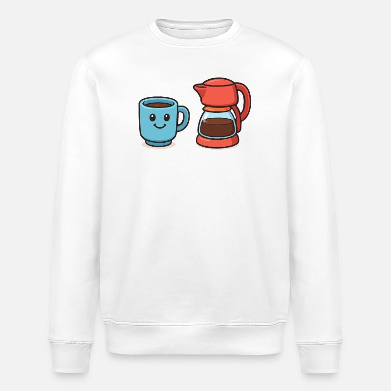 kaffeetasse-kaffeekanne - Stanley/Stella Unisex Bio-Sweatshirt ROLLER - Weiß
