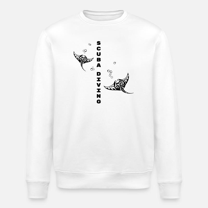 Tauchen – Stammes-Mantarochen-Design - Stanley/Stella Unisex Bio-Sweatshirt ROLLER - Weiß