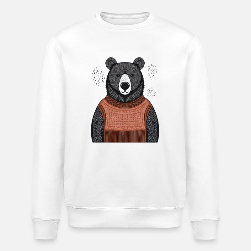 Gemütlicher Bär - Stanley/Stella Unisex Bio-Sweatshirt ROLLER - Weiß