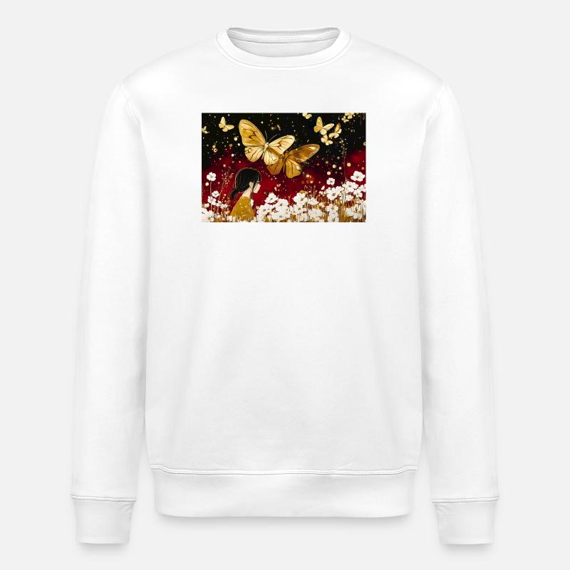 Goldene Sternfee und Schmetterlinge - Stanley/Stella Unisex Bio-Sweatshirt ROLLER - Weiß