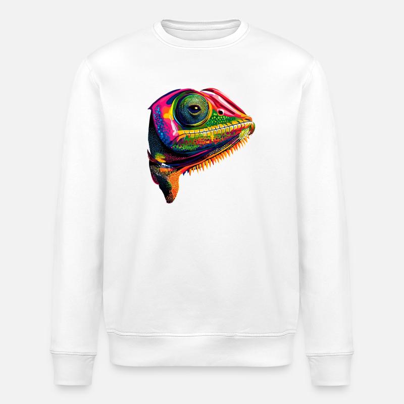Caméléon Lézard Reptile Caméléon Iguane Lézard - Sweat bio ROLLER Stanley/Stella Unisexe - blanc