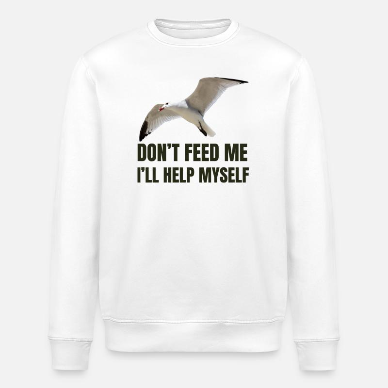 Möwe mit mutigem Statement - Stanley/Stella Unisex Bio-Sweatshirt ROLLER - Weiß