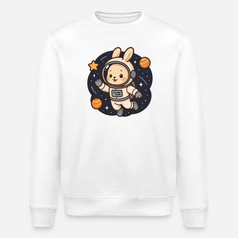 Lapin de l'espace en combinaison d'astronaute - Sweat bio ROLLER Stanley/Stella Unisexe - blanc