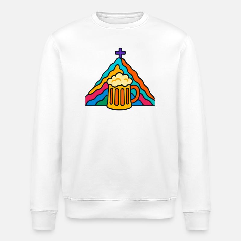 Regenbogen Bier Gipfel - Stanley/Stella Unisex Bio-Sweatshirt ROLLER - Weiß