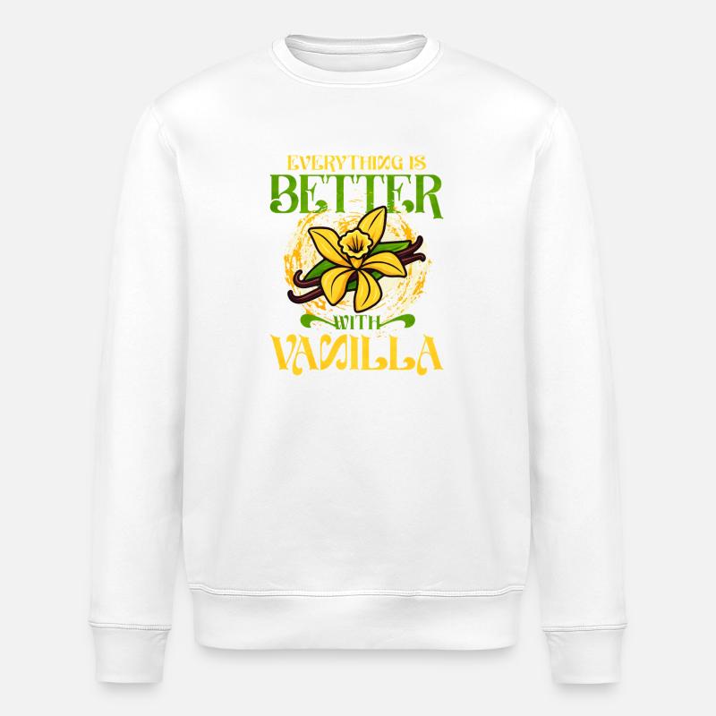 Vanille mit Vanilleblume - Stanley/Stella Unisex Bio-Sweatshirt ROLLER - Weiß