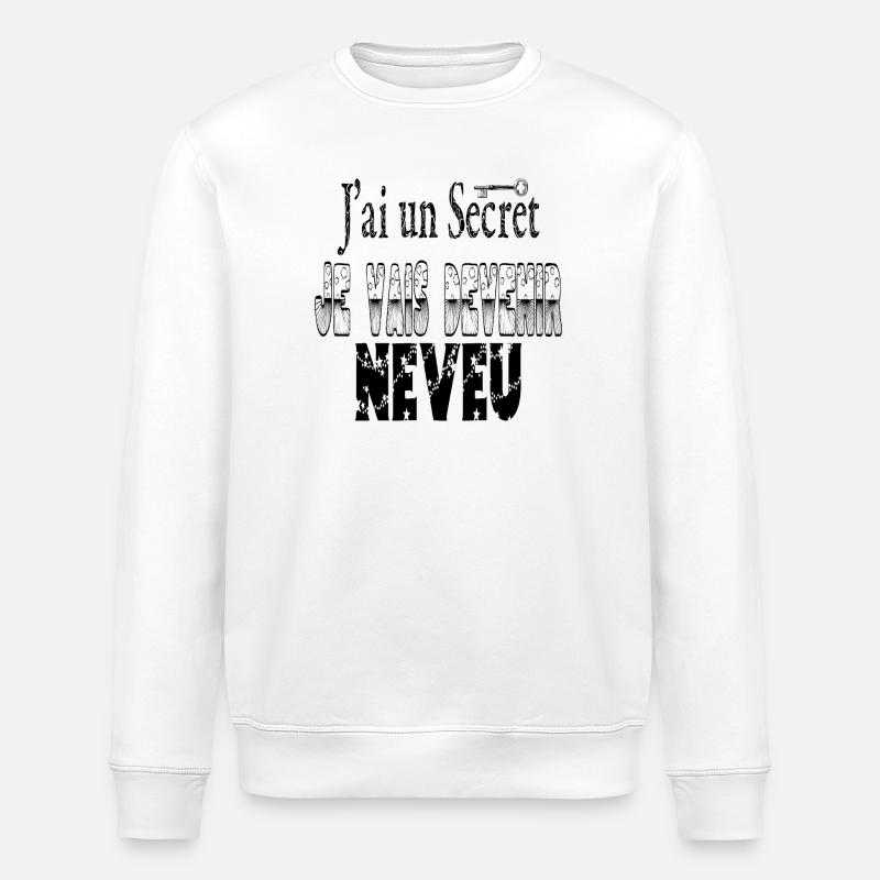 Ich habe ein Geheimnis: Ich werde ein Neffe - Stanley/Stella Unisex Bio-Sweatshirt ROLLER - Weiß