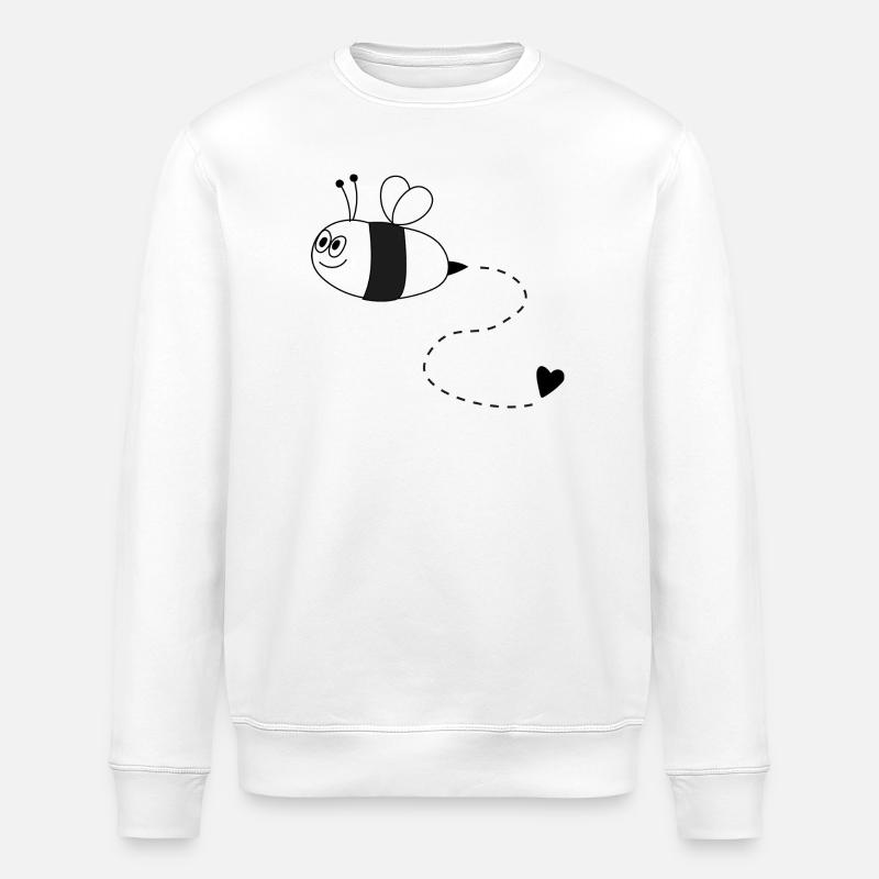 Biene mit Herz - Stanley/Stella Unisex Bio-Sweatshirt ROLLER - Weiß