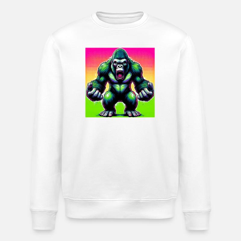 Gorilla - Stanley/Stella Unisex Bio-Sweatshirt ROLLER - Weiß