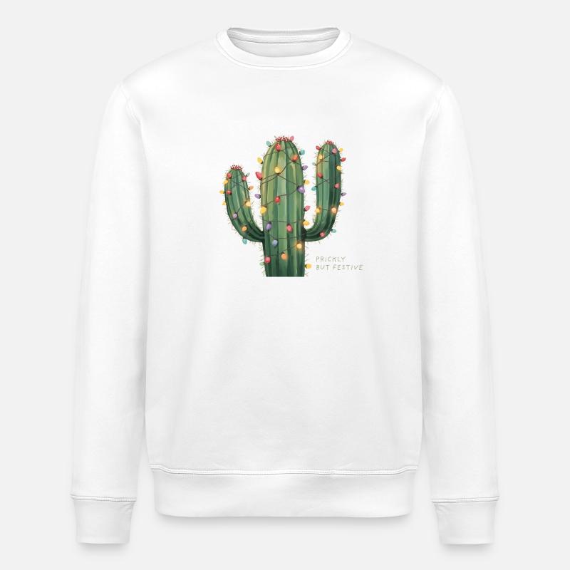 Weihnachtskaktus – Prickly but Festive - Stanley/Stella Unisex Bio-Sweatshirt ROLLER - Weiß