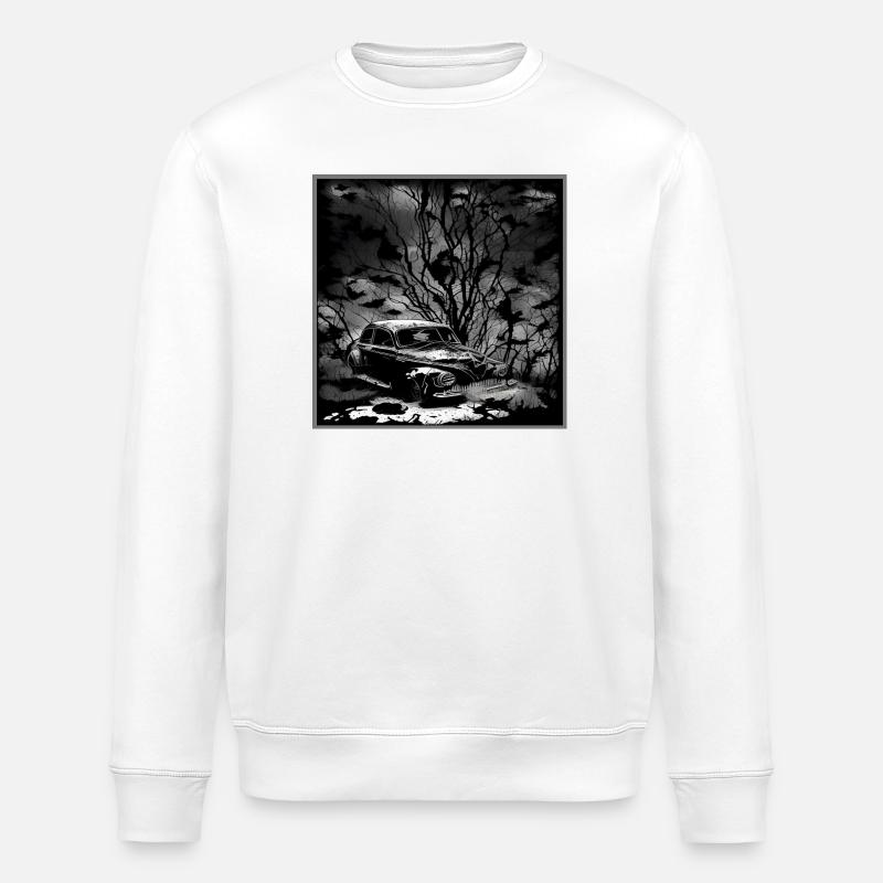 Dunkler Wald Oldtimer Illustration - Stanley/Stella Unisex Bio-Sweatshirt ROLLER - Weiß