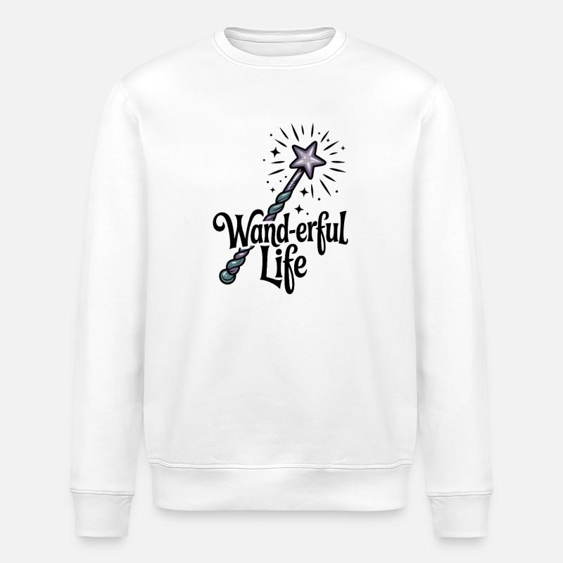 Zauberstaberfülltes Leben - Stanley/Stella Unisex Bio-Sweatshirt ROLLER - Weiß