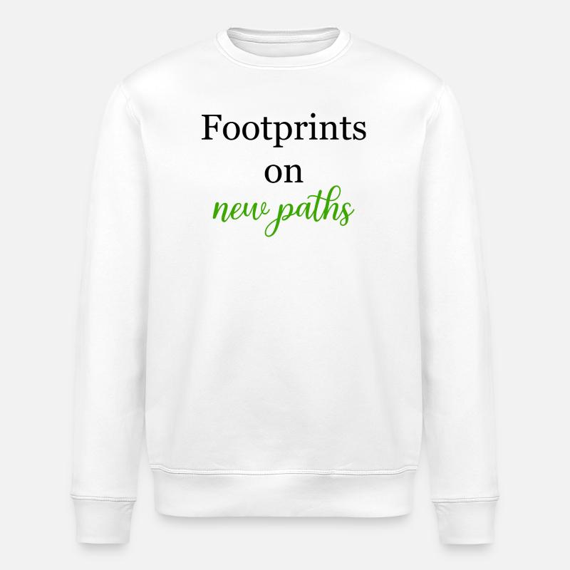 Footprints on New Paths Discovery Journey	 - Stanley/Stella ROLLER Unisex Organic Sweatshirt - white