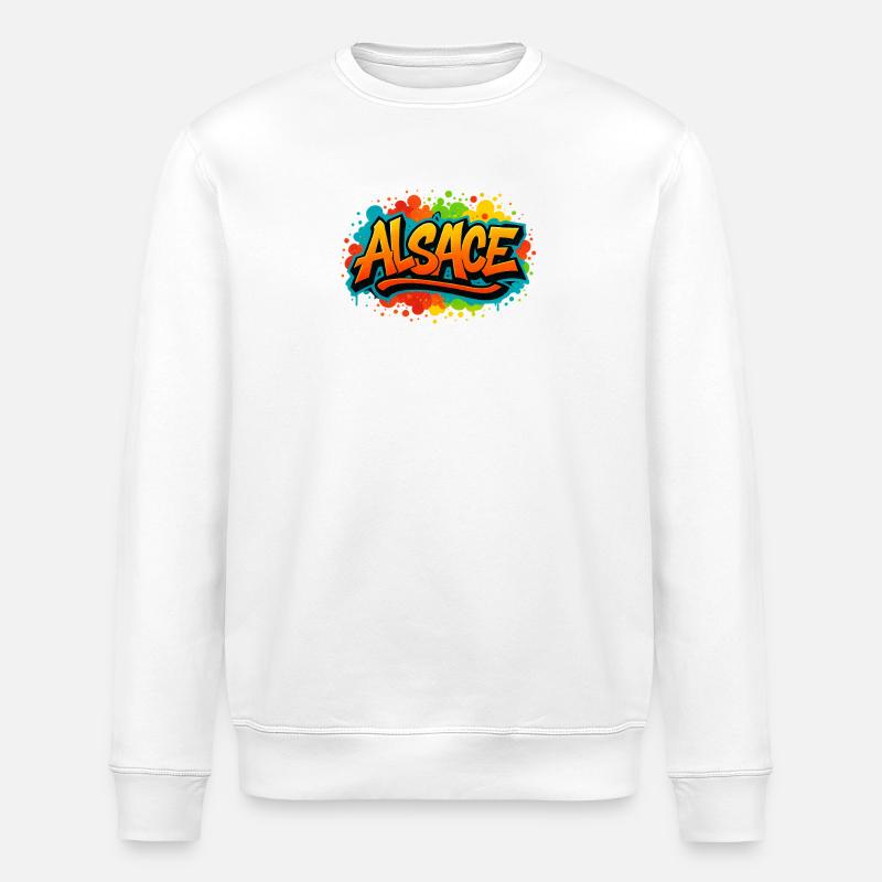 Magisches Alsace-Graffiti-Design-T-Shirt - Stanley/Stella Unisex Bio-Sweatshirt ROLLER - Weiß