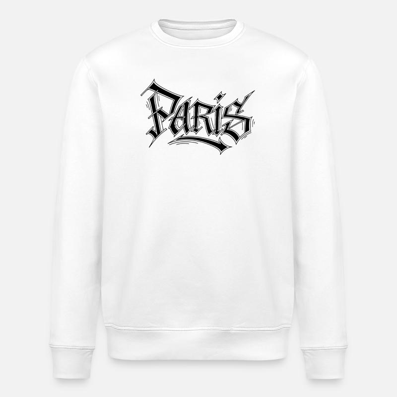 Graffiti-Style Schriftzug Paris - Stanley/Stella Unisex Bio-Sweatshirt ROLLER - Weiß