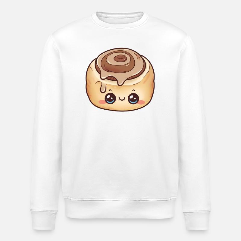Cute Cinnamon Roll Kawaii - Stanley/Stella ROLLER Unisex Organic Sweatshirt - white
