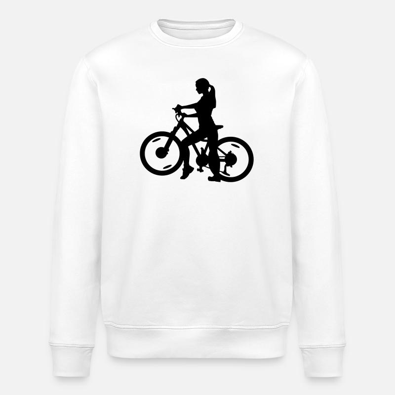 Radfahrerin - Stanley/Stella Unisex Bio-Sweatshirt ROLLER - Weiß