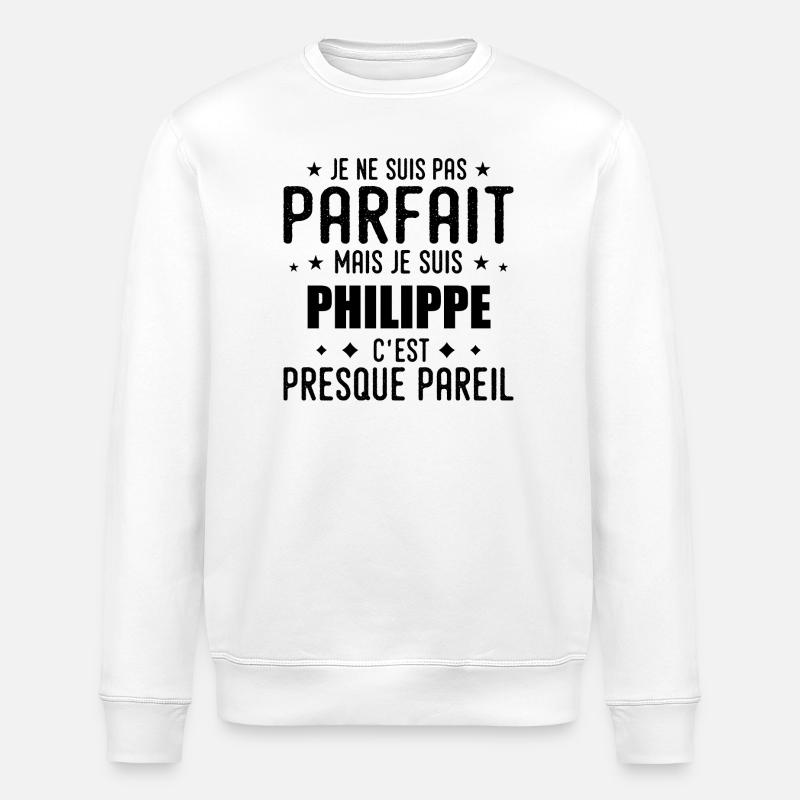 Philippe: authentisch, unvollkommen, Top, Perfektion - Stanley/Stella Unisex Bio-Sweatshirt ROLLER - Weiß