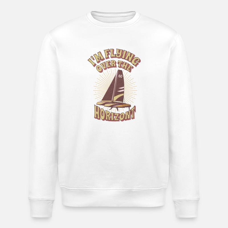 Voilier; Catamaran avec une devise inspirante - Sweat bio ROLLER Stanley/Stella Unisexe - blanc