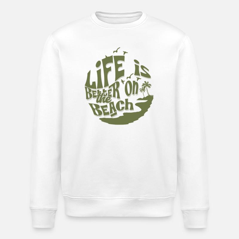 Leben am Strand - Stanley/Stella Unisex Bio-Sweatshirt ROLLER - Weiß