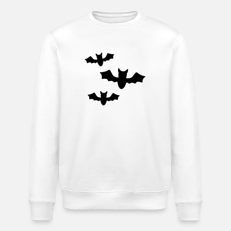 Schwarze Fledermäuse - Stanley/Stella Unisex Bio-Sweatshirt ROLLER - Weiß