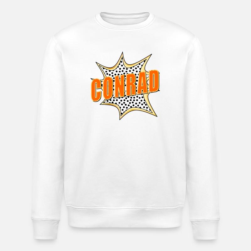 NAME CONRAD POP-ART - Stanley/Stella Unisex Bio-Sweatshirt ROLLER - Weiß