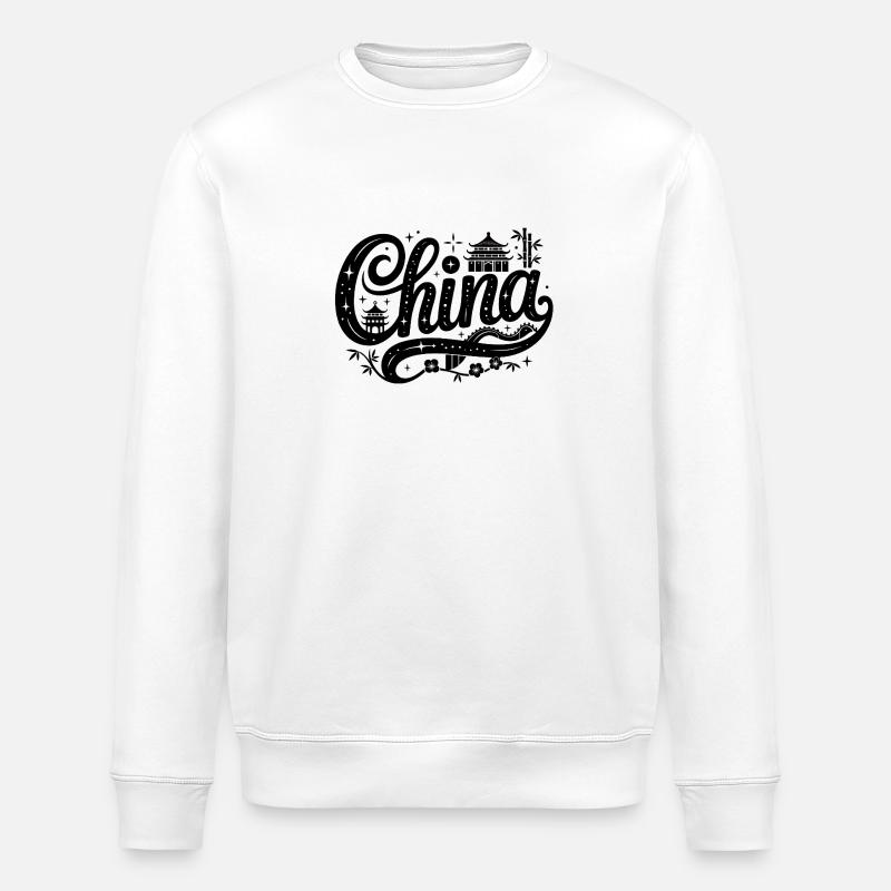 China - Souvenir-Design - Stanley/Stella Unisex Bio-Sweatshirt ROLLER - Weiß