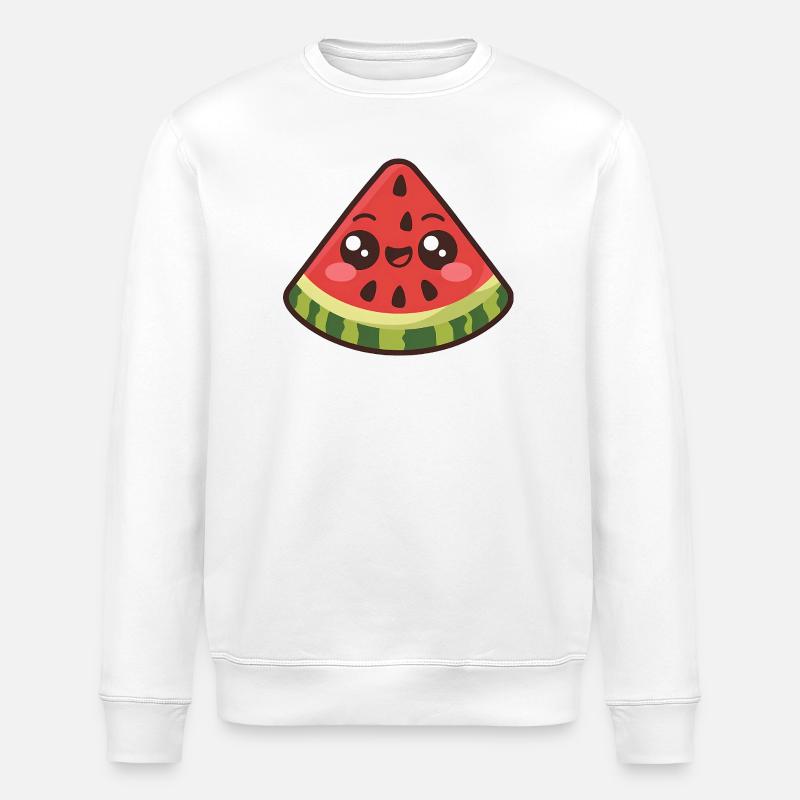 Süße Wassermelonenscheibe - Stanley/Stella Unisex Bio-Sweatshirt ROLLER - Weiß