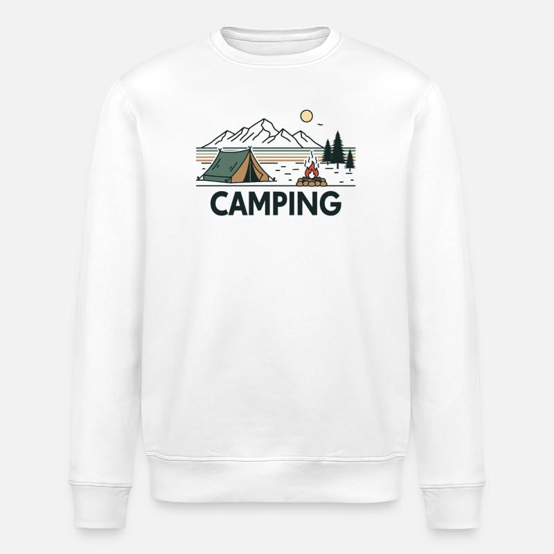 Abendliches Camping unter Sternenhimmel - Stanley/Stella Unisex Bio-Sweatshirt ROLLER - Weiß