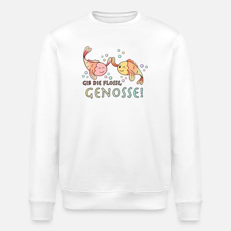 Donnez l’aileron à Camarade Poisson ! - Sweat bio ROLLER Stanley/Stella Unisexe - blanc