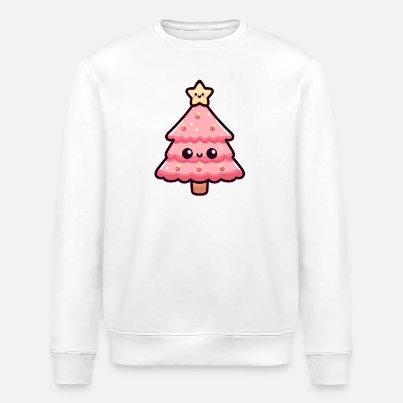 Kawaii Weihnachtsbaum Illustration - Stanley/Stella Unisex Bio-Sweatshirt ROLLER - Weiß